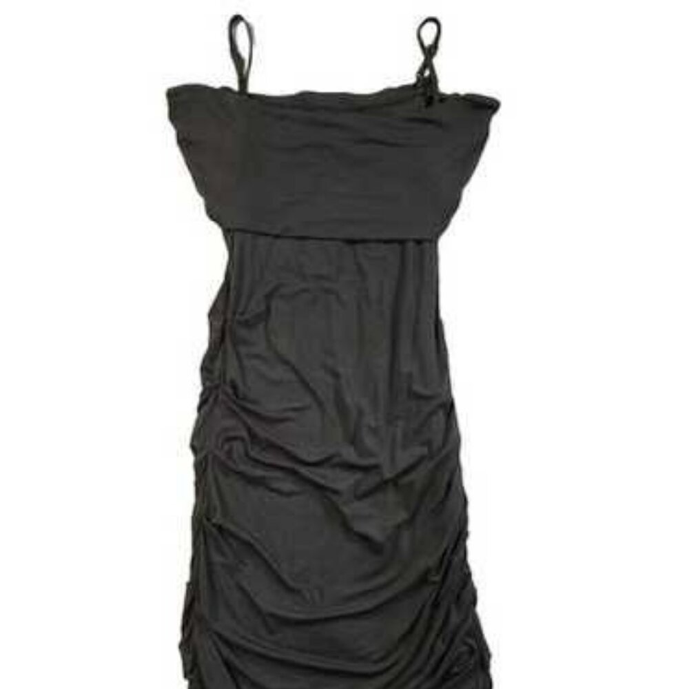 Theory Little Black Dress Body-Con Ruched Off-the-Shoulder Size 2